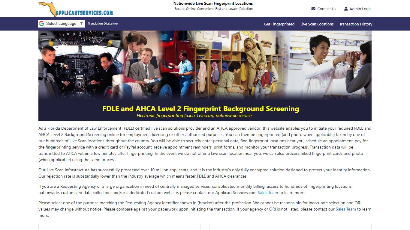 FDLE and AHCA Level 2 Background Screening | Online Nationwide Live ...