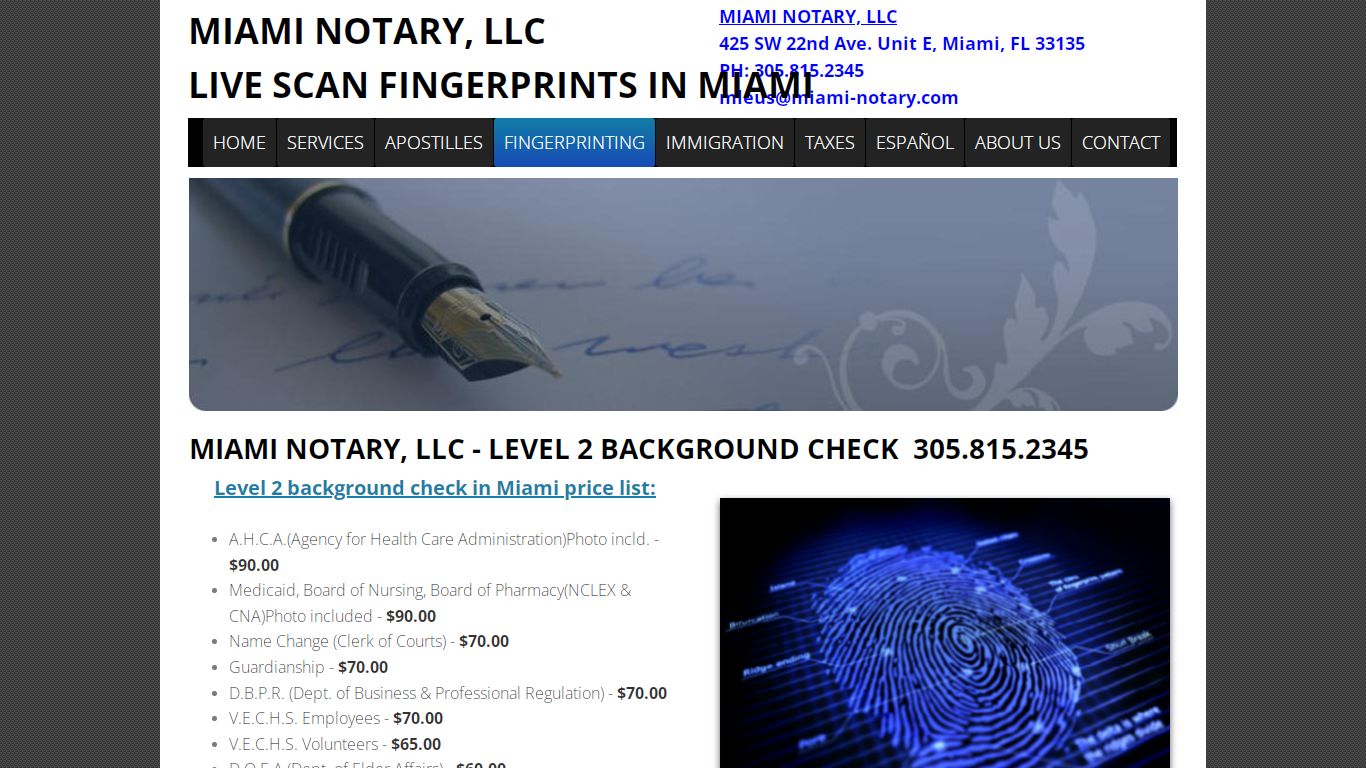 MIAMI NOTARY, LLC - LEVEL 2 BACKGROUND CHECK 305.815.2345